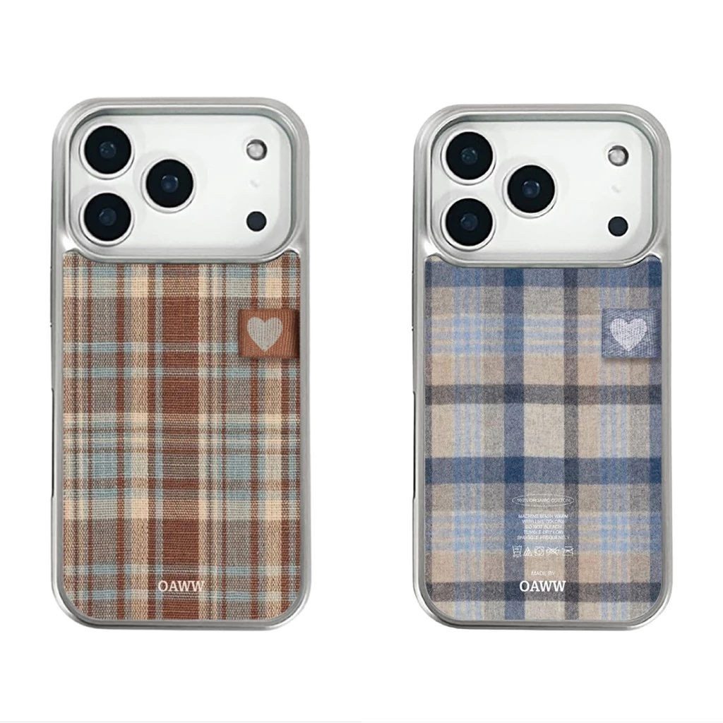 Heart Vintage ตรวจสอบเคสโทรศัพท์ Anti-Fall สําหรับ iPhone 17 Promax 16 Promax 15 Promax 11 12 13 17 14plus 15plus 16e 16plus 15pro 17pro 17air