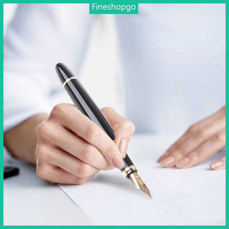 Fine Jinhao X450 Black Medium Nib Gold Trim Fountain Pen