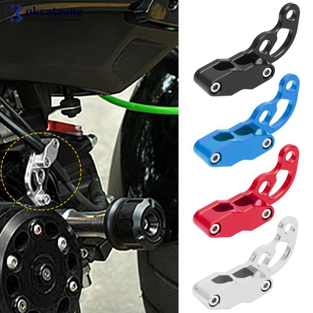 OKCATZONE รถจักรยานยนต์ CNC ด้านหน้า Dual Hole สายเบรคท่อ Clamp สําหรับ YAMAHA MT07 R6 R3 MT 03/07/0