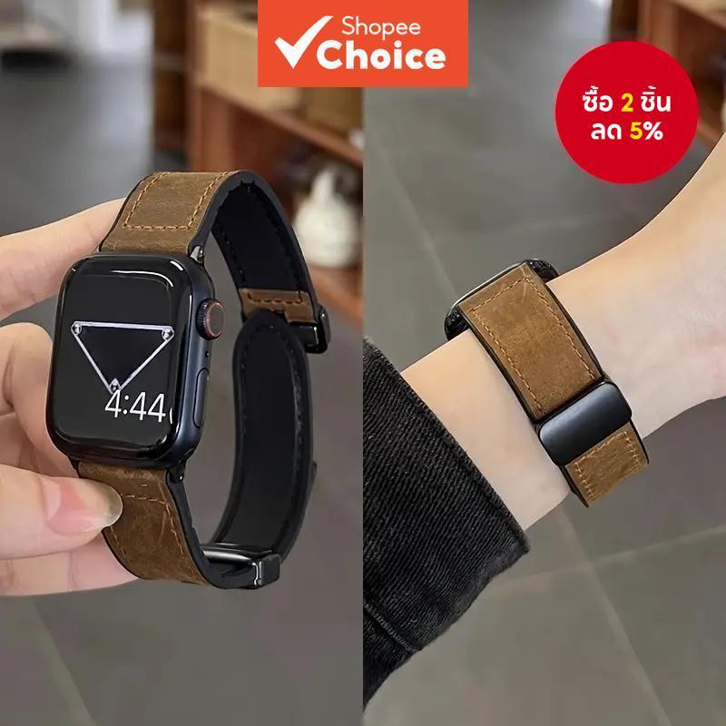 สายนาฬิกาข้อมือ ซิลิกาเจล หนังวัวแท้ สไตล์คลาสสิก สําหรับ Apple Watch Series 1 2 3 4 5 SE 6 7 8 Ultra s9 Ultra2