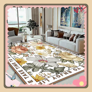 【พร้อมส่งในไทย】ม้วนส่ง พรมลายดอกไม้ ลสยมงคล 3.5ฟุต 5/6ฟุต 8/10ฟุต carpet พรมปูพื้นใหญ่ห้องนอน ห้องนั่งเล่น ทนทาน COD