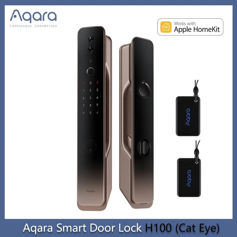 Aqara อัตโนมัติ Cat Eye สมาร์ทประตูล็อค H100 Zigbee/Body/Light Sensor NFC บลูทูธลายนิ้วมือปลดล็อคผ่า