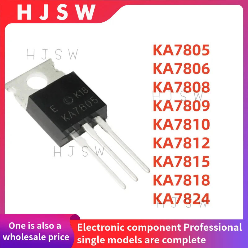 5PCS KA7805 KA7806 KA7808 KA7809 KA7810 KA7812 KA7815 KA7824 KA TO-220 Field Effect ทรานซิสเตอร์