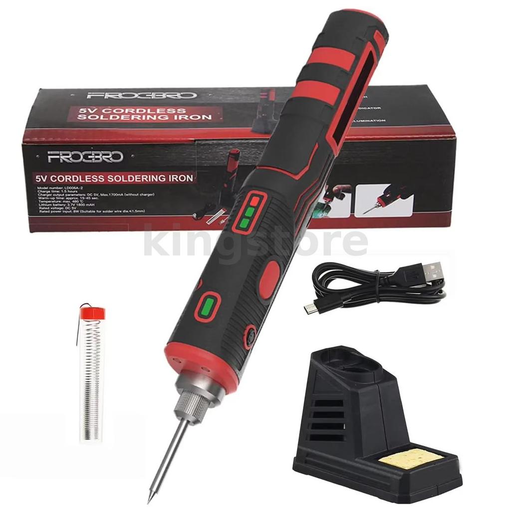 หัวแร้งไร้สาย LD006A 1800mAh เครื่องมือชาร์จปรับอุณหภูมิ 200-480°C ชุดบัดกรีความร้อนอย่างรวดเร็ว USB