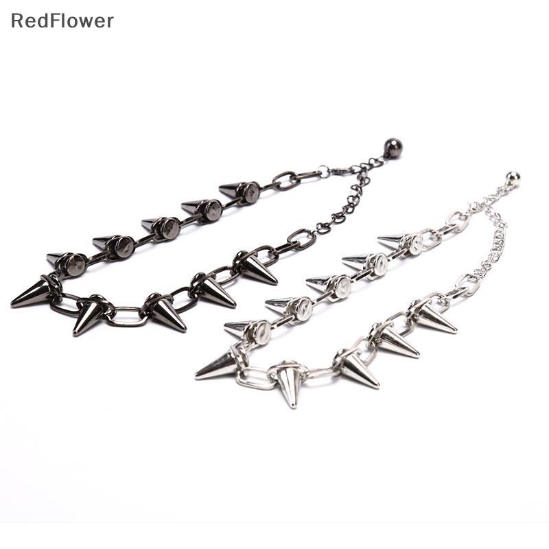 RedFlower ใหม่ Spike Rivet Punk สร้อยคอ Goth Rock Biker Link Chain Choker เครื่องประดับ VN