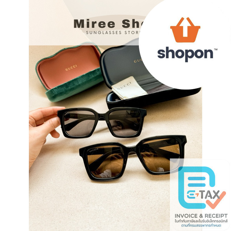 Gucci Classic Bridge Square Sunglasses คลุมหน้าคลาสสิค ใส่สวยทุกคน GG1582SK