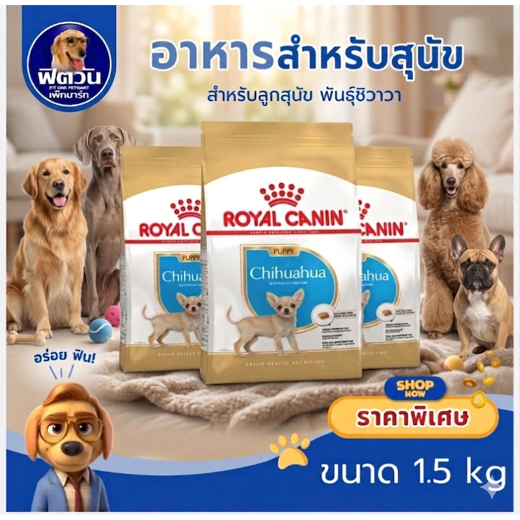 Royal Canin Chihuahua PUPPY ลูกสุนัขช่วงหย่านม 8เดือน พันธุ์ชิวาวา 1.50 กิโลกรัม