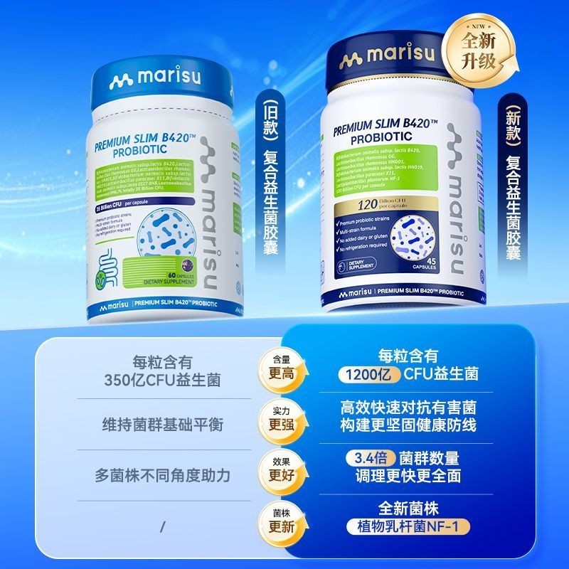 ภาษีโกดังผมตรง MARISU Compound Probiotics 2.0 b420 แคปซูลโปรไบโอติกโปรไบโอติกสําหรับผู้ใหญ่ยืน 05-12