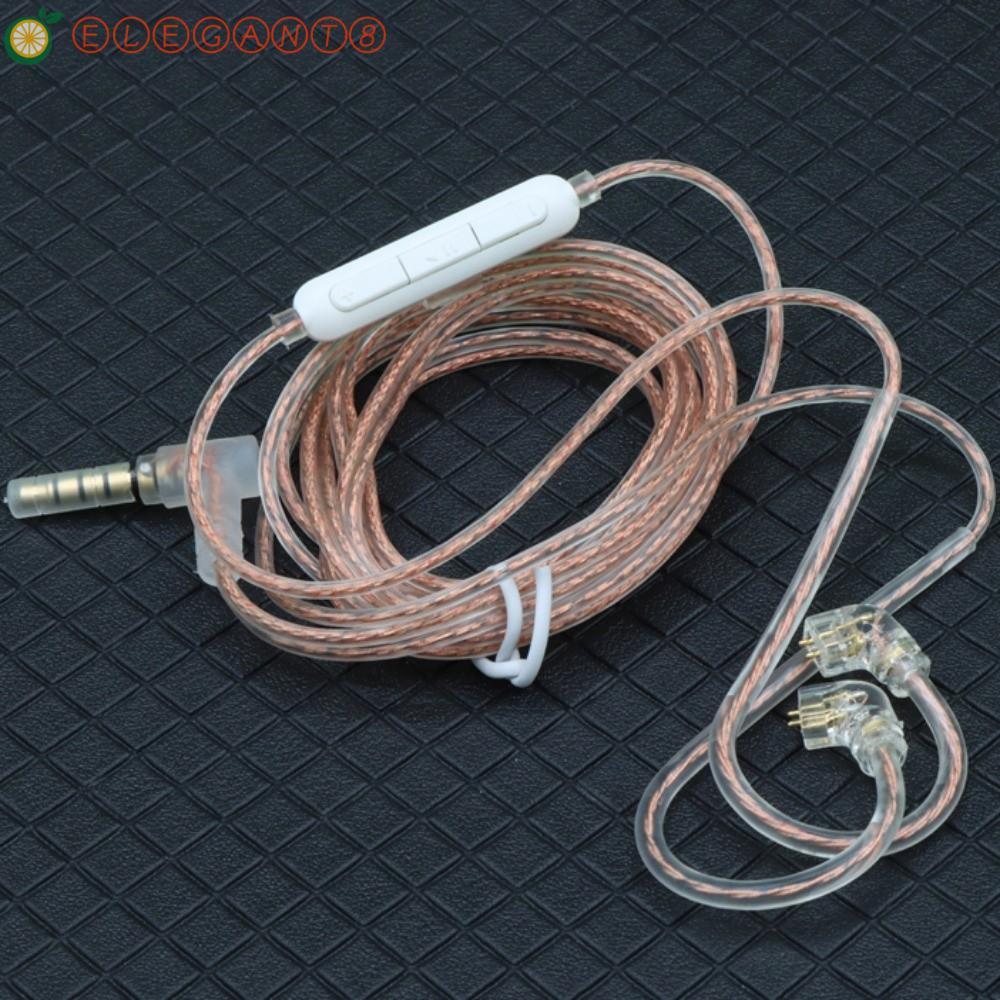 AELEGANT KZ สายหูฟัง, 3.5 มม.2PIN KZ หูฟังลวด, Original High-Purity อัพเกรดพร้อมไมโครโฟนสายหูฟังอุปก