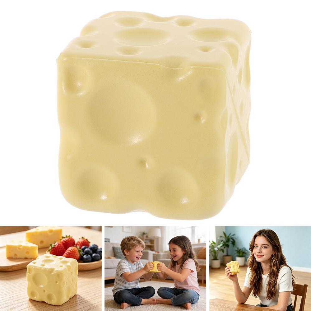 ICAOE103 ของเล่นหยิกชีส, Non-Bounce Shapeable Jumbo Cheese Cube Stress Ball, นวด Anti-Stress Squishy Texture ชีสบีบ Fidget ของเล่นเด็กผู้ใหญ่ ราคา ถูกที่สุด ดีลบีเคเค แกลเลอรีภาพที่ 9