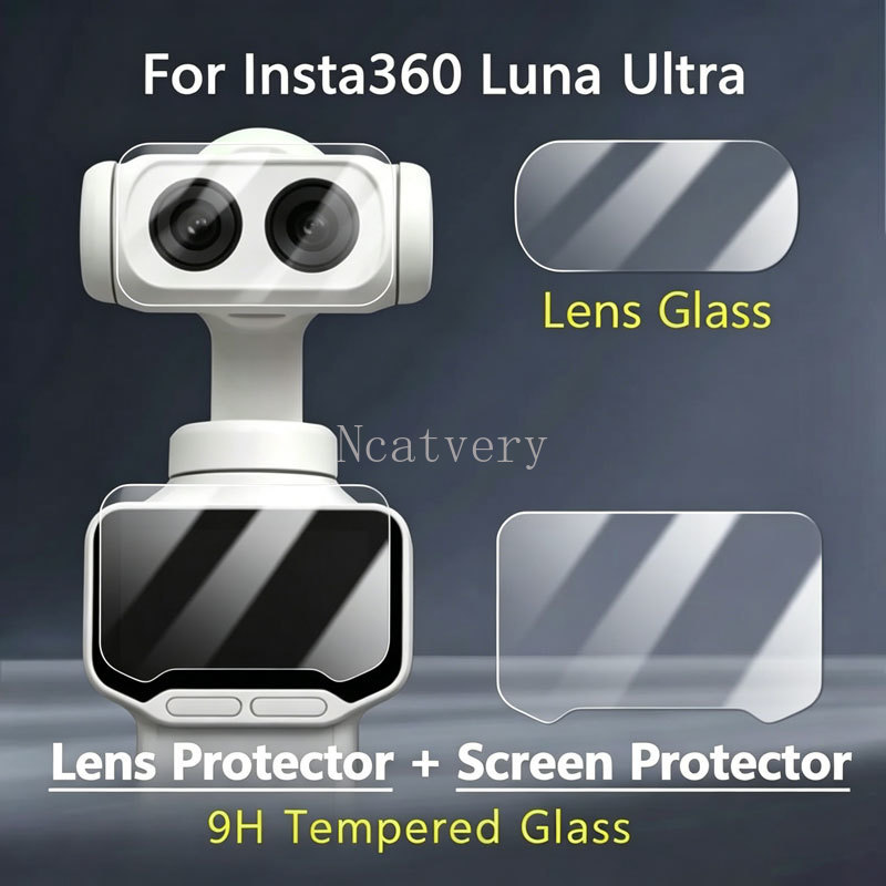 สําหรับ Insta360 Luna Ultra Handle กล้อง Gimbal Clear Slim 2.5D หน้าจอ 9H กระจกนิรภัยกล้องเลนส์ฟิล์ม Guard Protector
