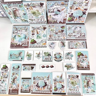 24 ชิ้น/เซ็ต Peppermint ช็อกโกแลตปิดผนึกสติกเกอร์การ์ดอวยพรชุดวัสดุบรรจุภัณฑ์ DIY ตกแต่ง