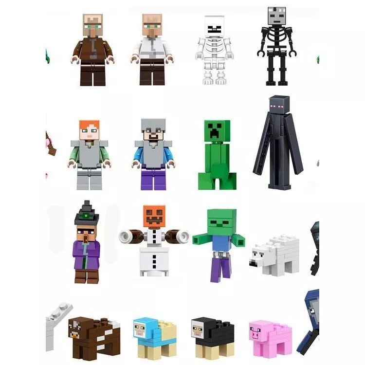 เลโก้ Minecraft มินิฟิกเกอร์ สตีฟ สัตว์ และมอนสเตอร์ ชุดตัวต่อของเล่น thumbnail 3