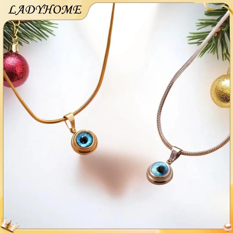 LH Angel Eyes Blue Evil Eye Clavicle Chain Nelace สําหรับผู้ชายผู้หญิงแฟชั่นเครื่องประดับของขวัญ KZ