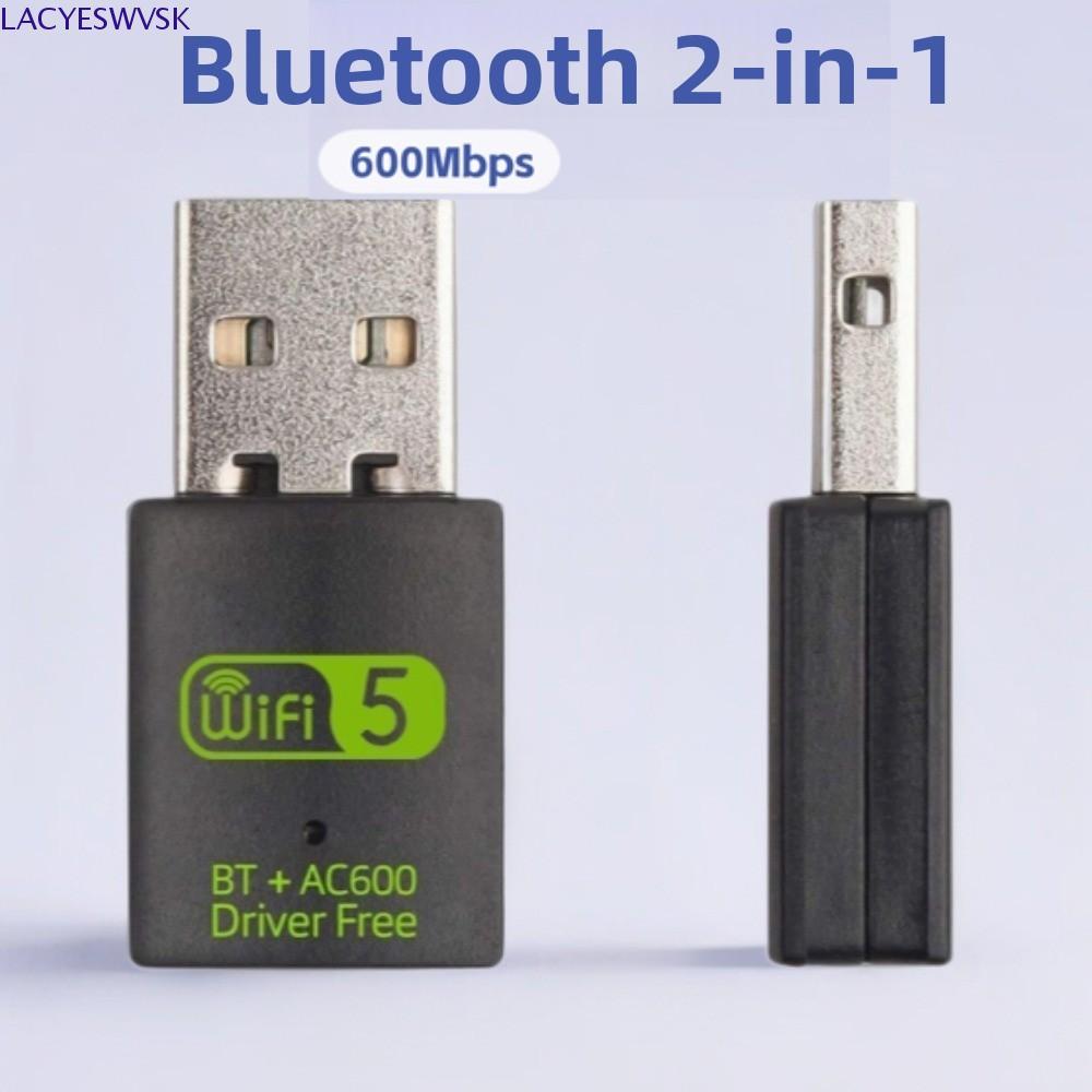 LACYSWVSK Wifi Network Adapter, BT+AC600 USB2.0 Bluetooth 5.0 2 in1 Dongle, Plug and Play Free Drive