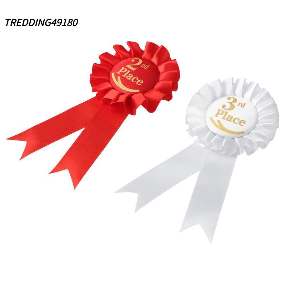 TREDDING49180 Rosette Ribbon, Recognition Ribbons Blue,Red,White Ribbon Award Set, Ribbon Honorable