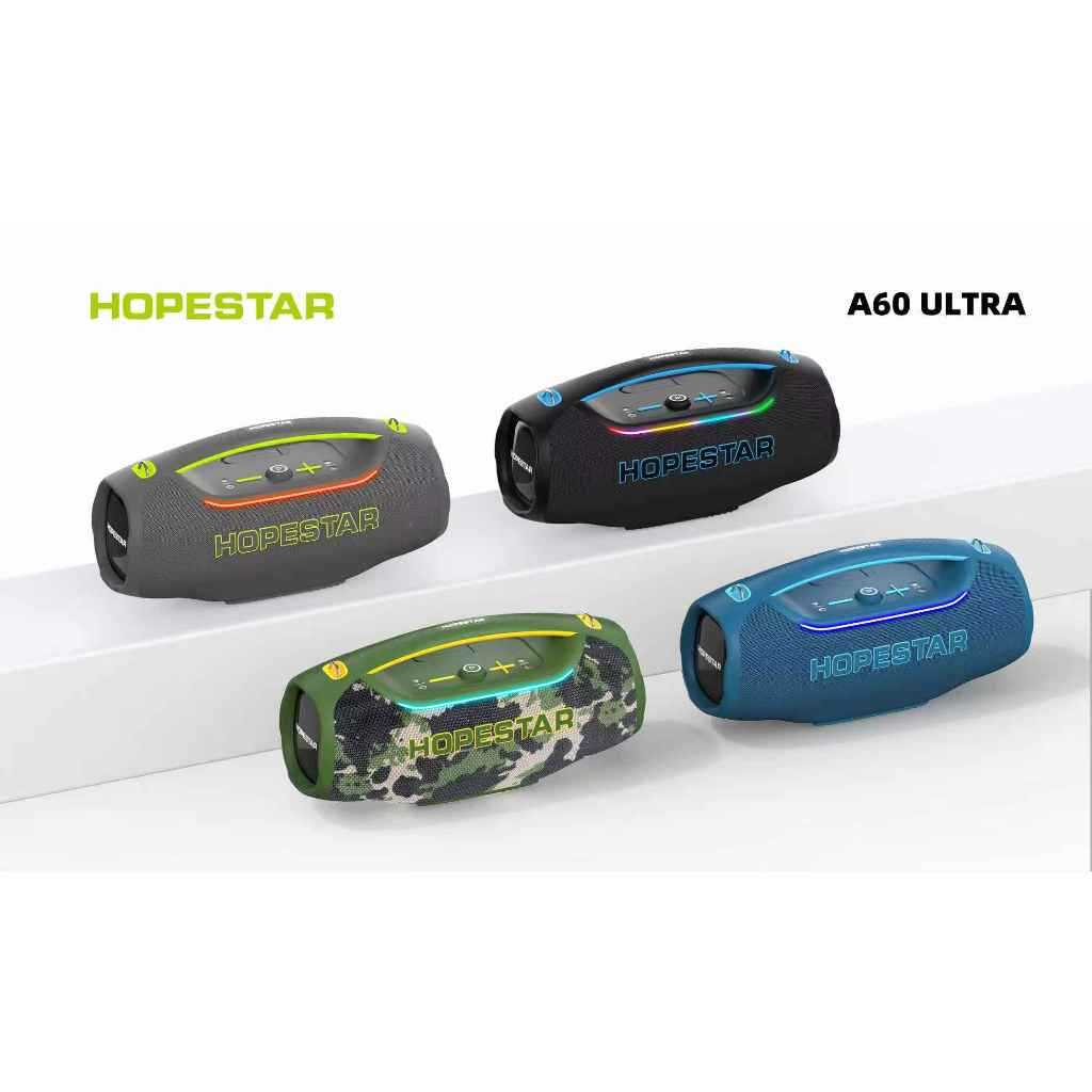 HOPESTAR ลำโพงบลูทูธ A60 ULTRA 450วัตต์  เชื่อมต่อ1+N ลำโพง6ดอก มีไฟRGB ปรับเบสได้3โหมด ของแท้100%