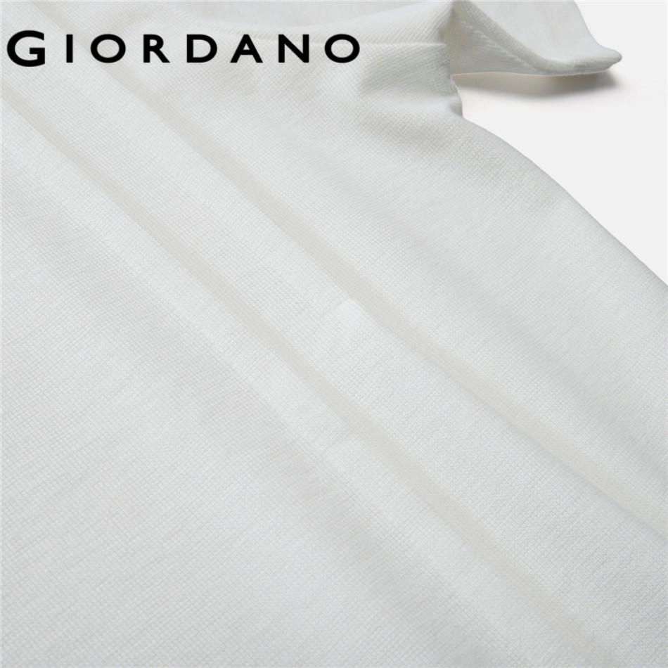 GIORDANO قميص بولو رجالي واسع مبرّد بكسرات — صورة 7