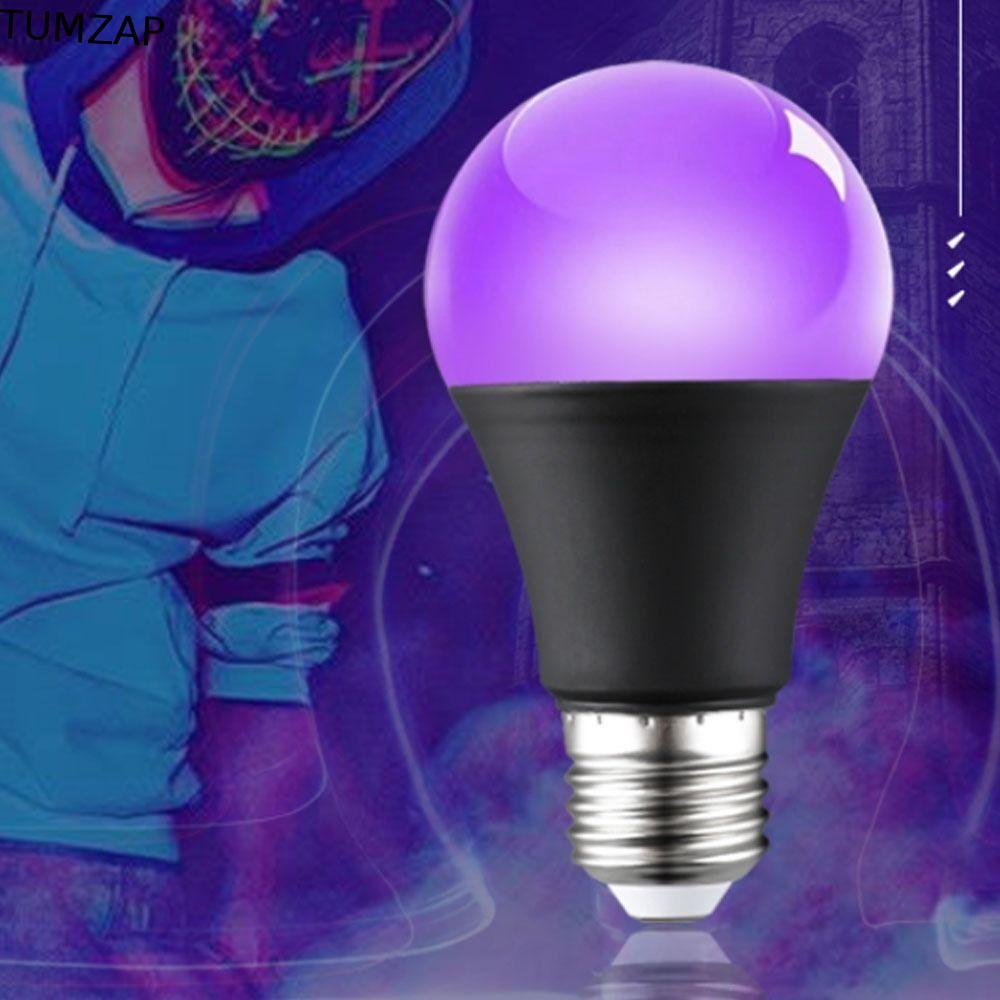 TUMZAP หลอดไฟ UV สีม่วง, หลอดไฟสีดําสีม่วงอลูมิเนียมเรืองแสง 360 ดวง, ไฟกลางคืน E26/E27 เกลียว 10W 85-265V บ้าน