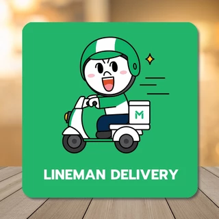 สติ๊กเกอร์ เดลิเวอรี่ Deliverly lineman garb food panda robinhood wongnai Shopee food gojek ติดง่าย1