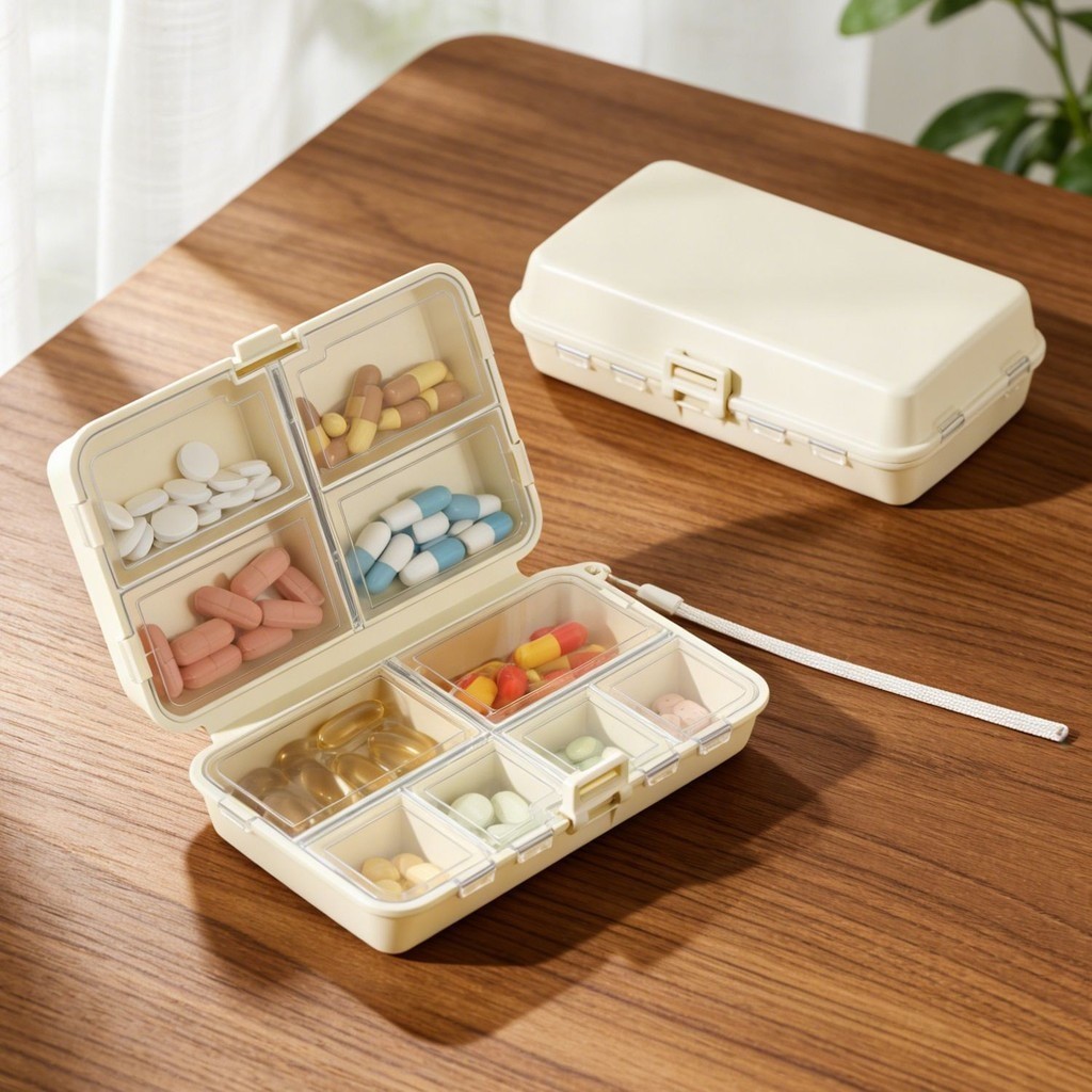 药片药盒便携分装随身小号一周七天迷你收纳盒密封防水 | Pill Box Portable Weekly Mini Medicine Organizer Waterproof Seale UsWfd7
