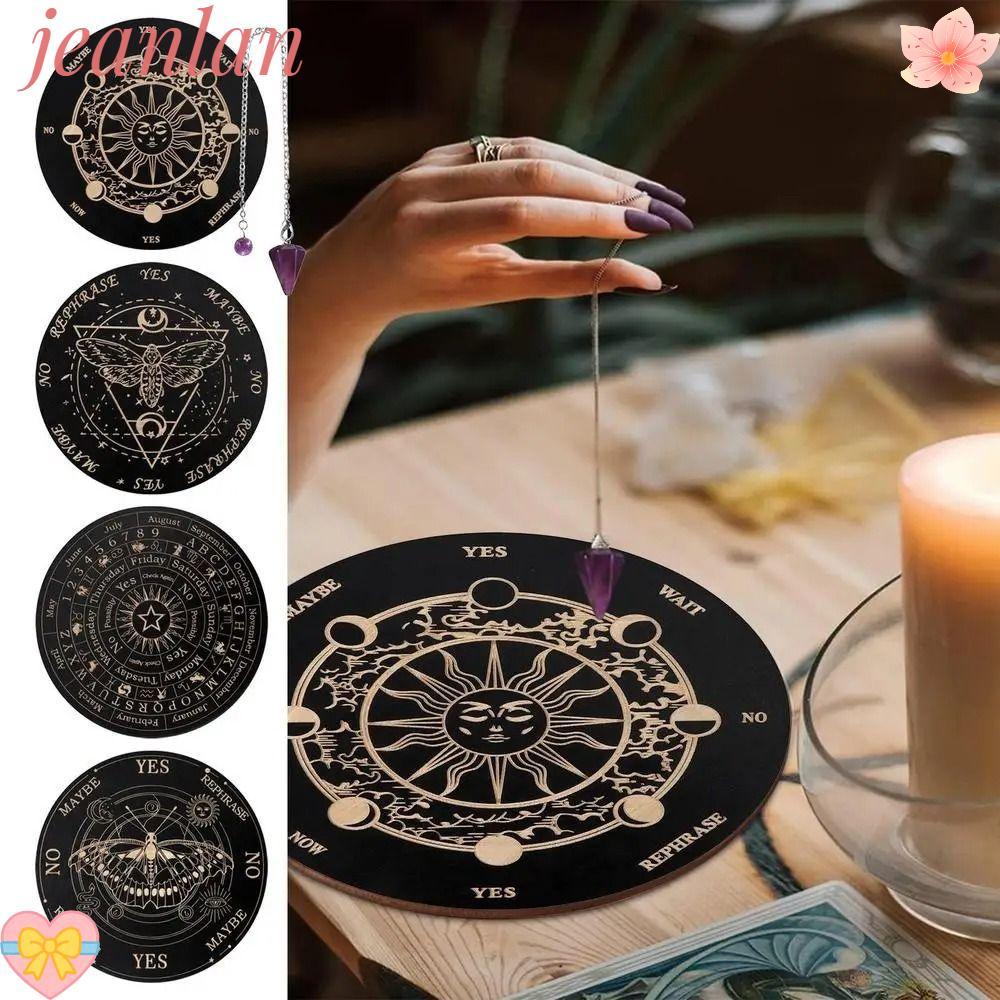 JLAN Dowsing Divination Board, Magics การทําสมาธิแม่มดแท่นบูชาอุปกรณ์ Star Pendulum Board, Decision 