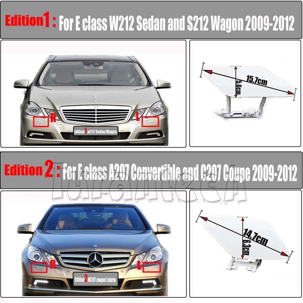 ฝาครอบเครื่องซักผ้าไฟหน้าสําหรับ 09-12 Mercedes Benz E class W212 W207 Fit E180 E200 E220 E250 E300 