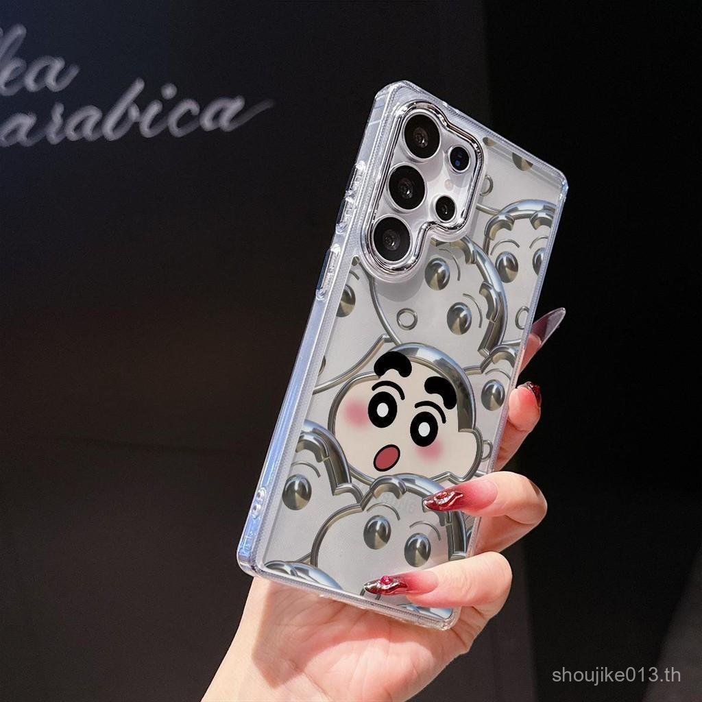 โลหะกล้องเคสโทรศัพท์ลายการ์ตูน Xiaoxin เรืองแสงสําหรับ Samsung S24 S20 S25 S23 S22 S21 S21FE S23FE S