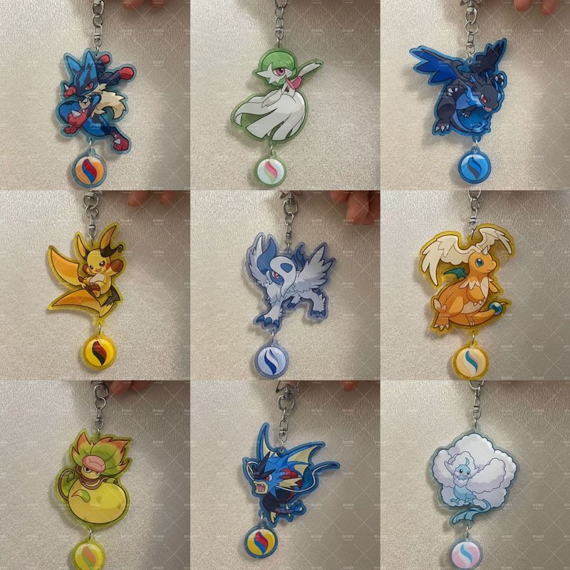 [Manmei] รูปแบบใหม่โฮมเมด mega Series Pokemon Pokémon Pendant Pokémon Merchanded Acrylic Keychain