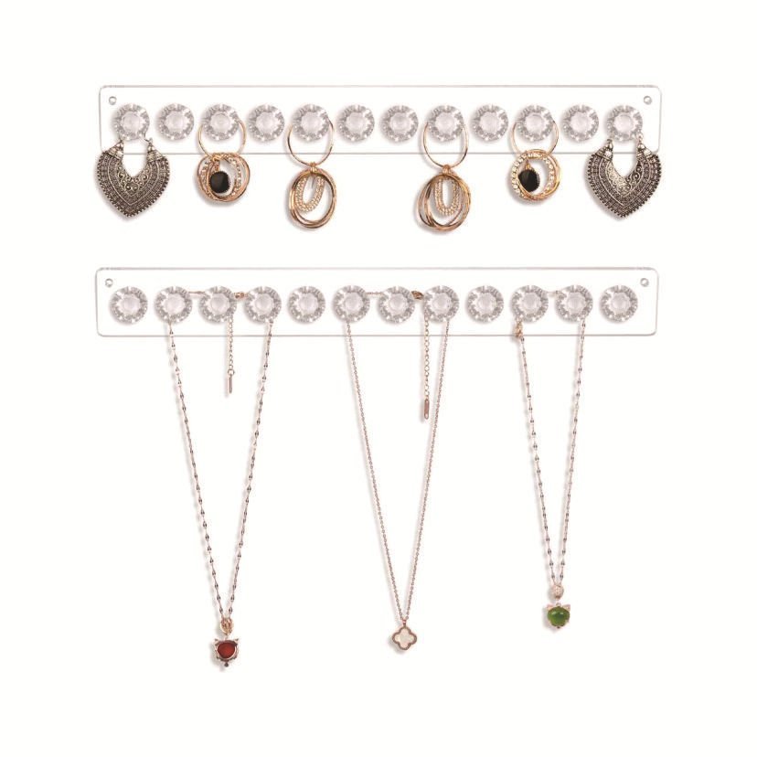 ชั้นวางเครื่องประดับชั้นวางเครื่องประดับชั้นวางจอแสดงผลแขวนอะคริลิอะคริลิอะคริลิโปร่งใสเครื่องประดับ