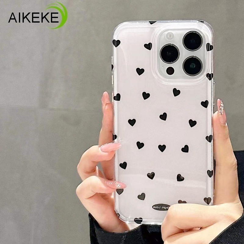 Simple Black Heartsเคสโทรศัพท์สําหรับOPPO A98 A97 A96 A95 A94 A93 A93s A92 A72 A52 A80 A79 A59 A78 A