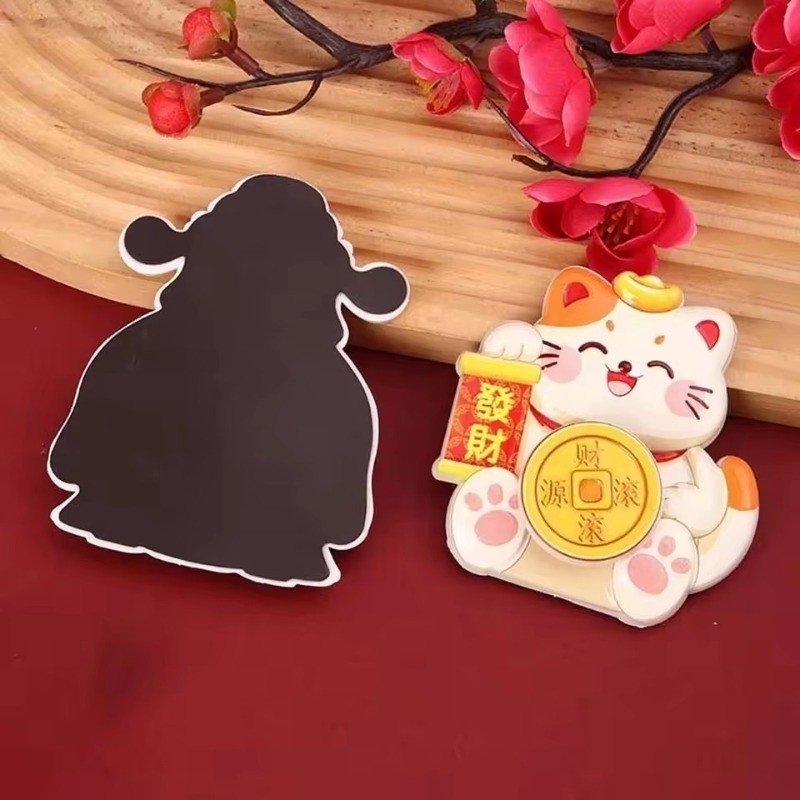 [H&L]แม่เหล็กติดตู้เย็นปีใหม่เขย่าเทพเจ้าแห่งความมั่งคั่ง | วัสดุอะคริลิค การออกแบบแมวนําโชค, ของขวัญสํานักงานในครัวตกแต่งบ้านแบบแม่เหล็ก, ตัวเลือก 2 สไตล์ - รูปที่ 5