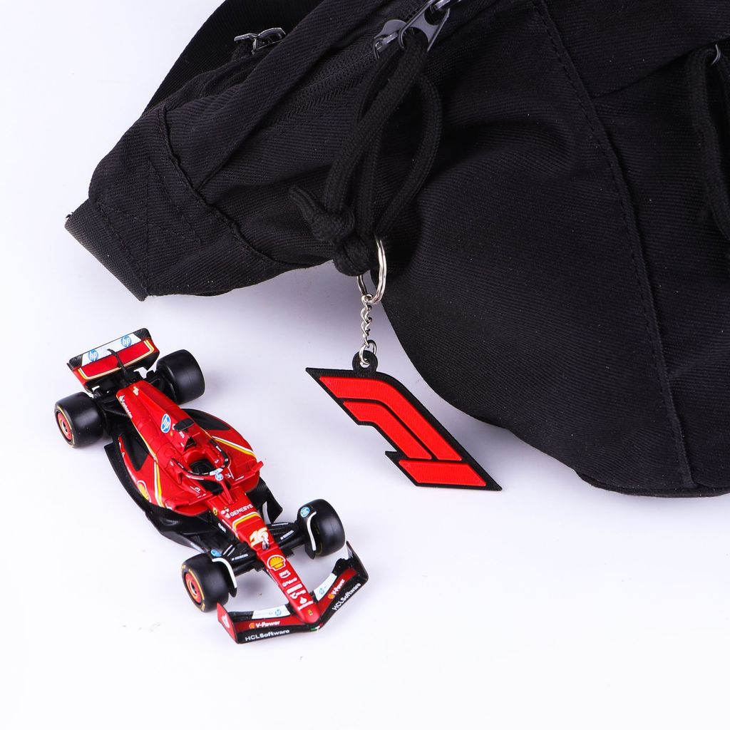 F1 racing car keychain, Lewis, Leclerc, Verstappen, go-karting backpack charm