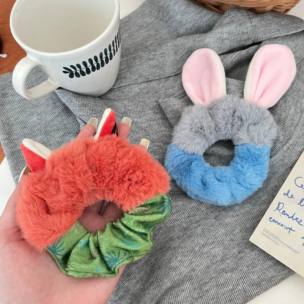 Crazy Animal City NICK และ JUDY PLUSH ผม Tie PLUSH Scrunchy ผม Tie หญิงฤดูใบไม้ร่วงฤดูหนาวน่ารักการ์