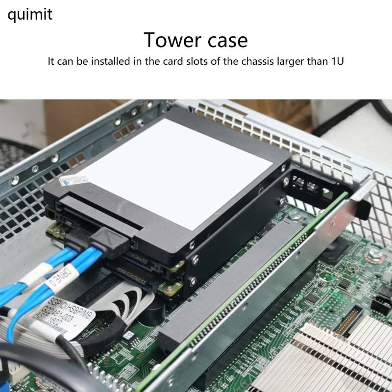 QUIM Stable คอมพิวเตอร์เดสก์ท็อป SSD HDD Mounting Bracket SSD HDD สําหรับ PCI Slot ขยายกรอบโลหะสําหร