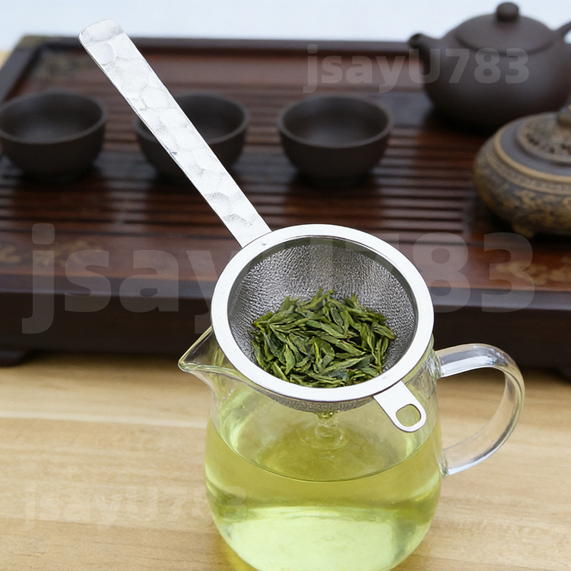 🏠jsayu กระชอนสแตนเลส 304 2ชั้น ลายค้อนสแตนเลสตะแกรง Matcha Sifter สำหรับร่อนผงมัทฉะ