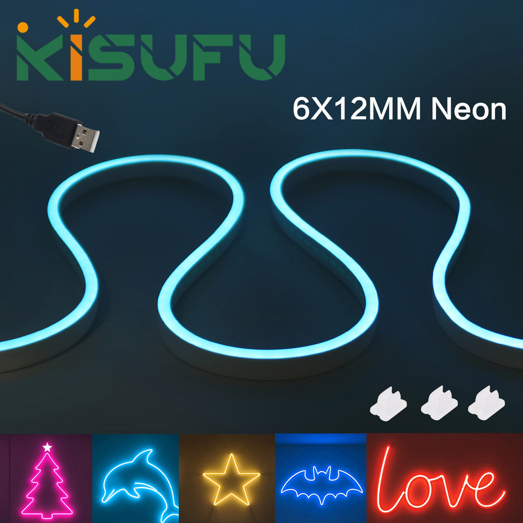 IP65 Waterproof USB Neon Strip Light Sign 1M 2M 3M 4M 5M 2835 120LEDs/M Flexible Ribbion Tape for DI