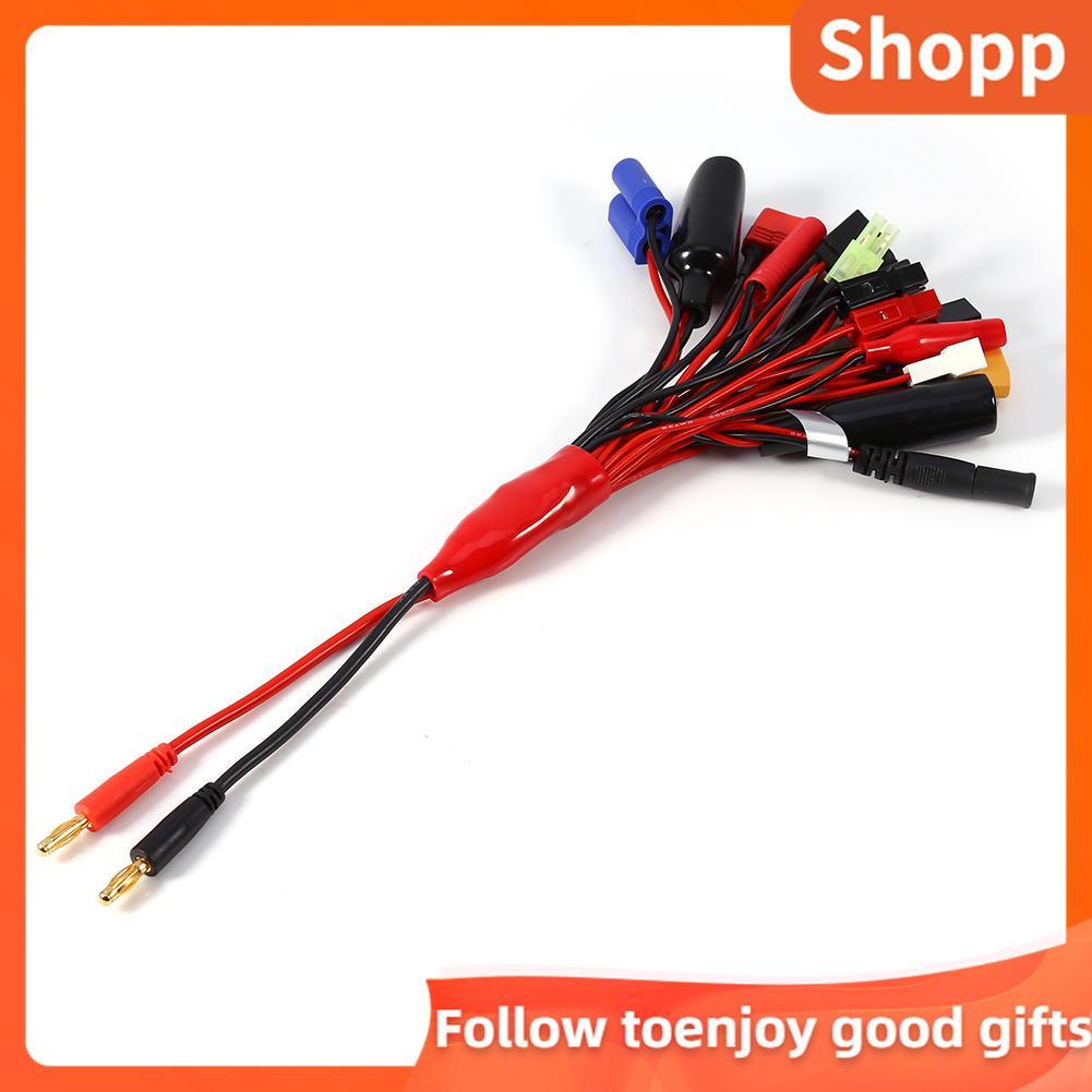 Shopp Shopp Alomejor 19 in 1 Power CHARGING ADAPTER CABLE ขั้วต่อปลั๊กหลายตัว ความยาวรวม 29 ซม. สีแส