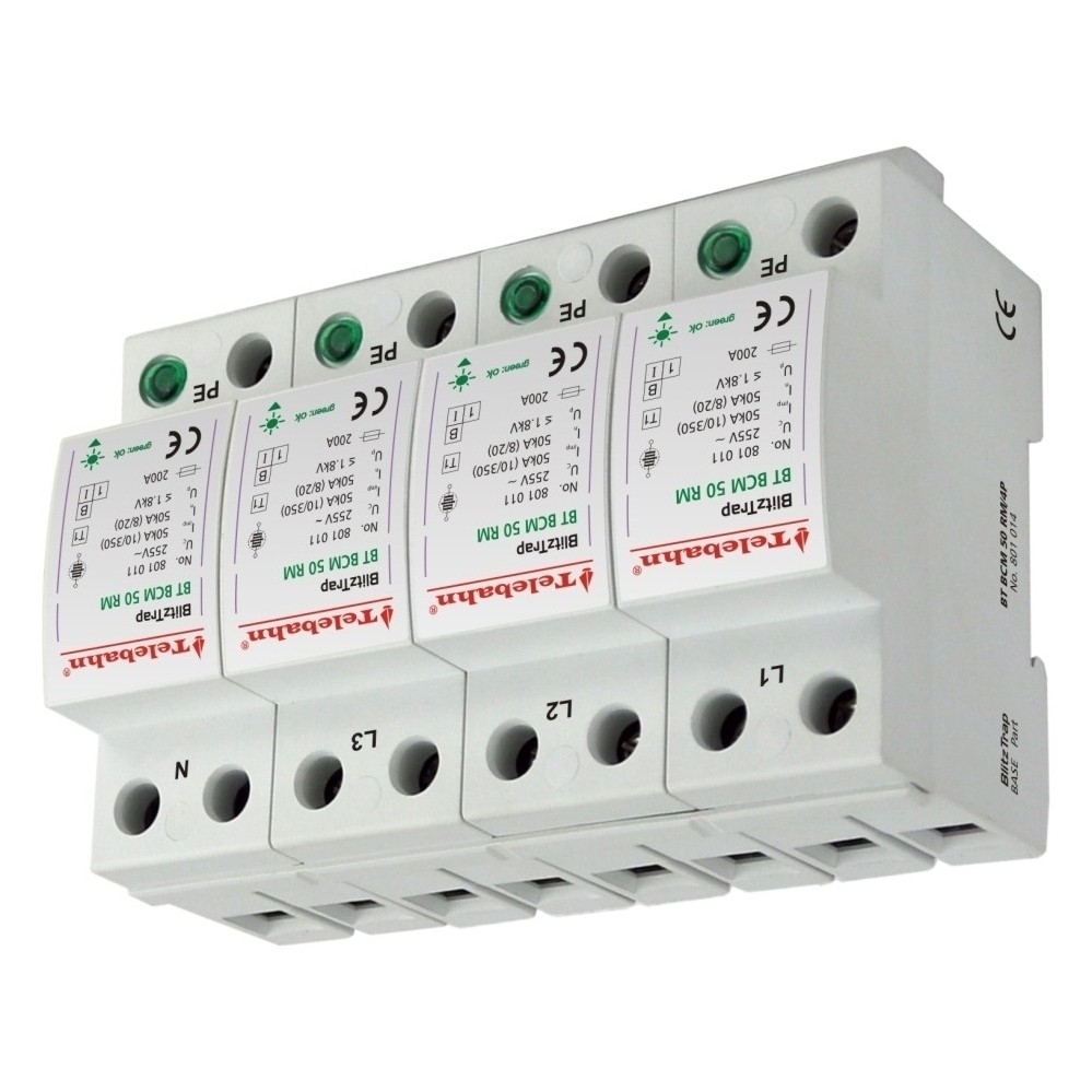YYanglin คุณภาพสูง TVSS Surge Protection T1 255V AC 50kA 100kA 4P 3 เฟส Surge Protector SPD สําหรับ 