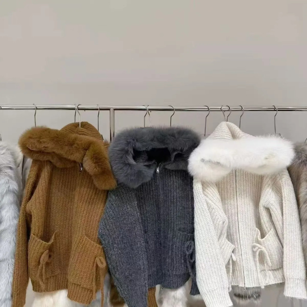 เสื้อกันหนาวถอดได้ คอปกสไตล์เกาหลีแฟชั่น งาน crochet ทรงหลวม - รูปที่ 6