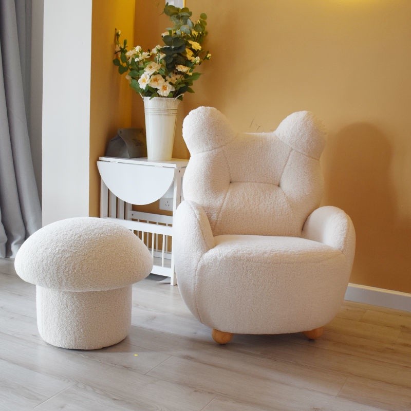 Children's animal cartoon bear sofa lamb wool kindergarten reading corner small sofa mini small sofa