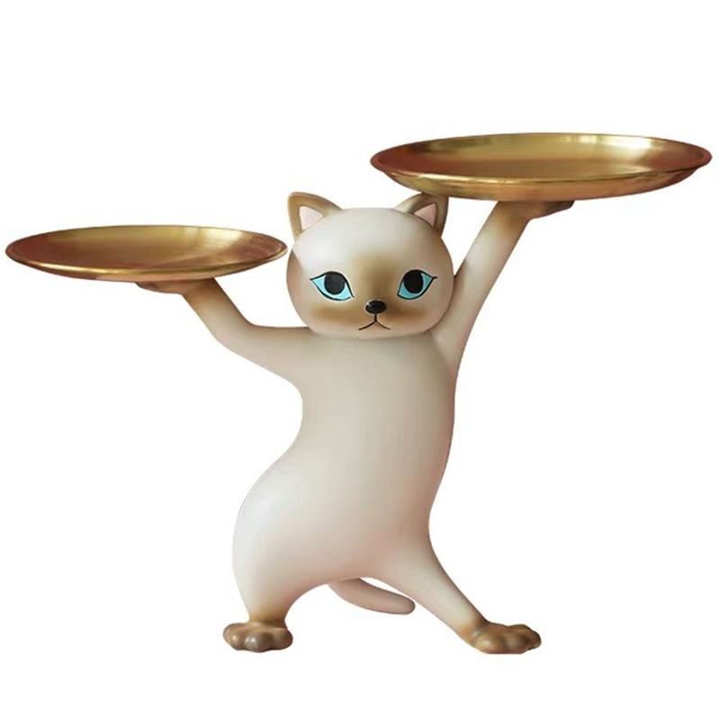 Enchanting cat decoration living room home decoration entrance key storage tray room decoration cabi