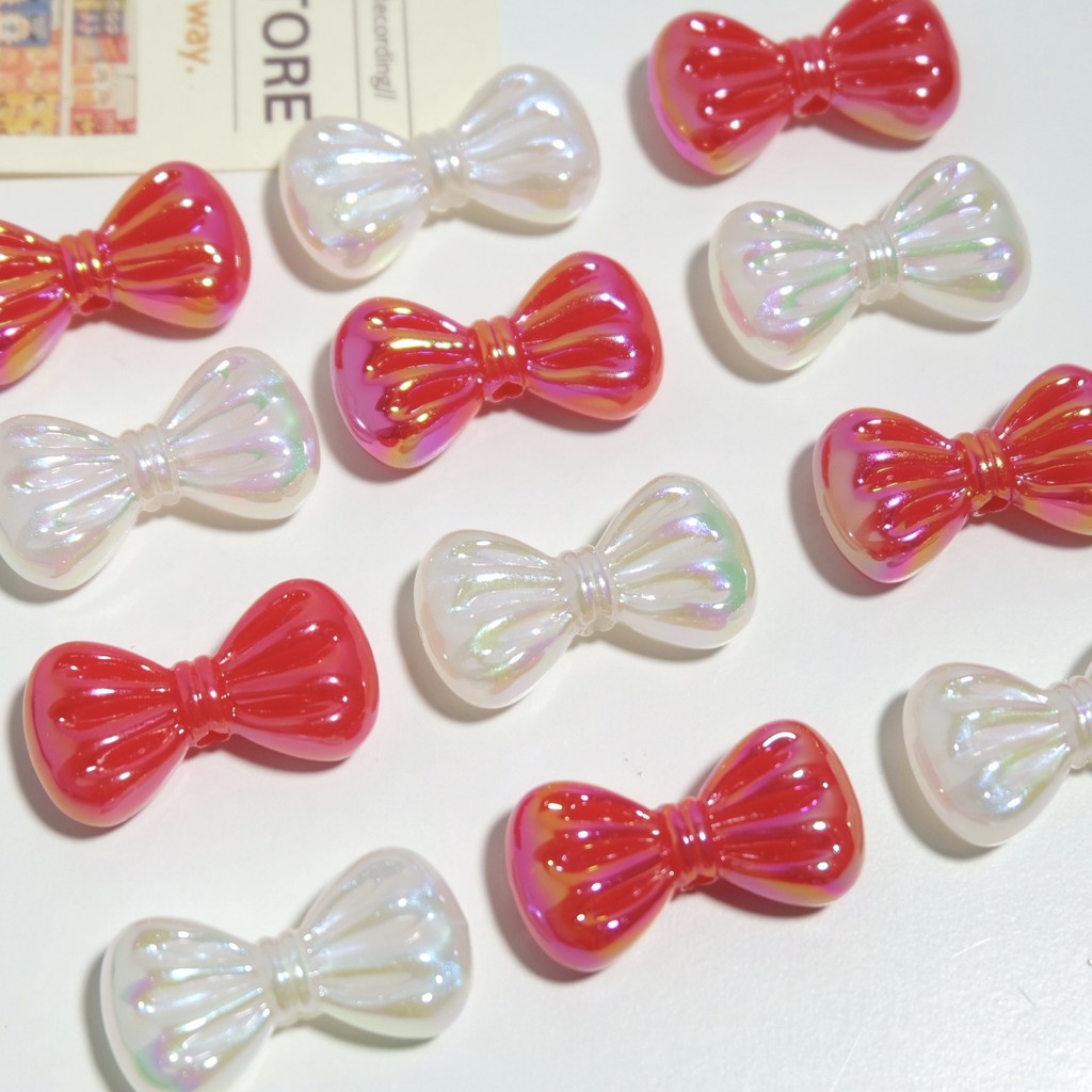 ลูกปัดน่ารัก Bowknot DIY Handmade โทรศัพท์มือถือสร้อยคอสร้อยคอสร้อยข้อมือพวงกุญแจรถแขวนอุปกรณ์เสริมล