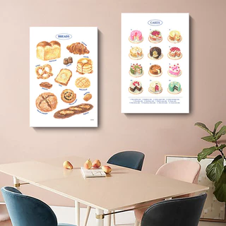 กรอบภาพ กรอบรูป สำหรับตกแต่ง ขนาด 30x40cm ติดผนังในครัว เพิ่มความน่ารัก อบอุ่น กรอบภาพขนมปัง