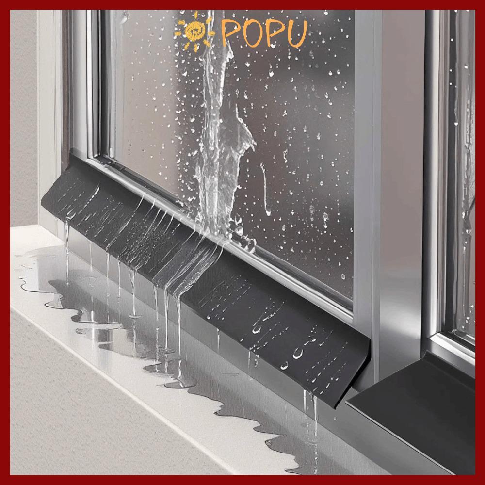 POPU หน้าต่าง Water Blocking Bar,ฟังก์ชั่นปิดผนึกขอบหน้าต่างกันน้ําแผ่นกั้นกันน้ํา,ติดตั้งง่าย Ainproof Water Backflow ยางตัวเบี่ยงน้ําฝนป้องกัน