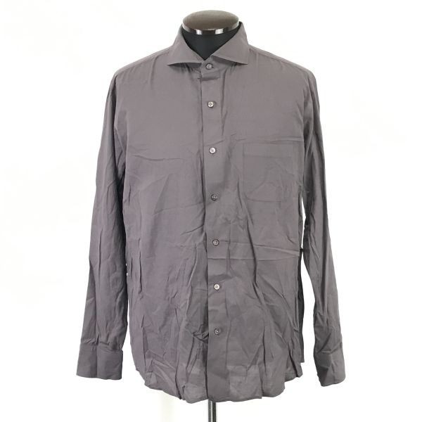 USED/DURBAN long sleeve dress shirt men’s 43-86 gray Made in Japan