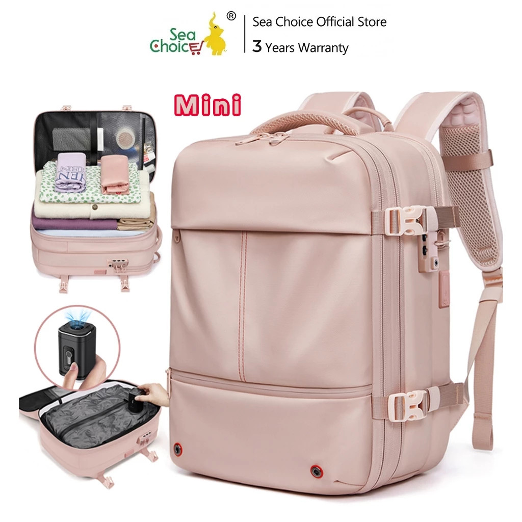 SEA CHOICE กระเป๋าเป้สะพายหลังขยายได้  กระเป๋าเป้ขนาดเล็กแบบถุงลมสุญญากาศ เดินทางใช้งานแล็ปท็อปและทำธุรกิจ ทนทาน กันน้ำ