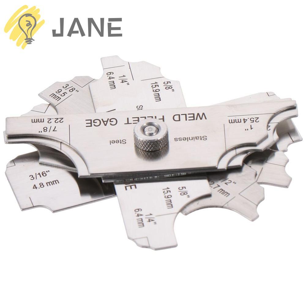 JANE 7PCS เครื่องเชื่อม, 1/8-1 Metal Weld Fillet Gages ชุด, Ulnar เชื่อมวัด MM และนิ้ว MG-11 เชื่อมต