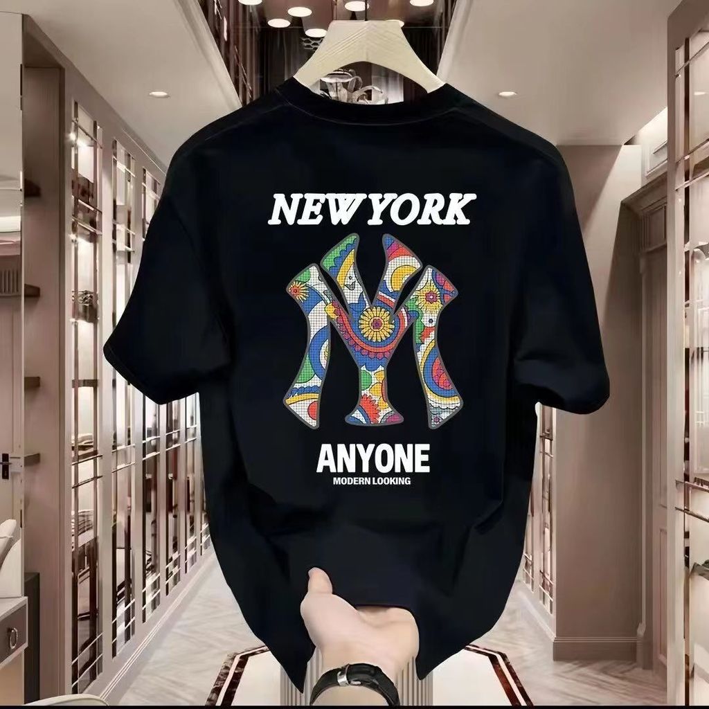 2026M-8XL เสื้อยืดแขนสั้นขนาดใหญ่ 320g ผ้าฝ้ายแท้หนักผู้ชายฤดูร้อนหลวมสบายๆรอบคอขนาดใหญ่พิเศษบวกไขมั