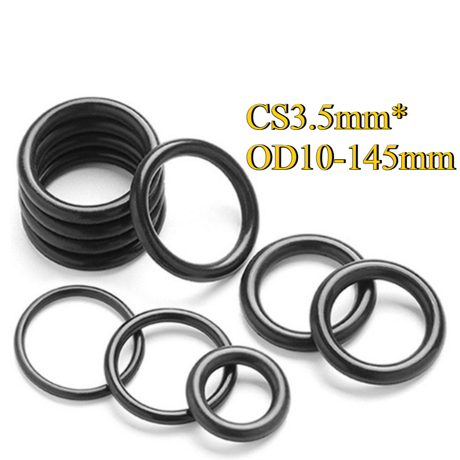 CS3.5mm แหวนซีลยาง O-ring O-ring OD10-145mm แหวนซีลน้ํามันไนไตรล์ปะเก็นสีดํากันน้ําและทนอุณหภูมิสูงK